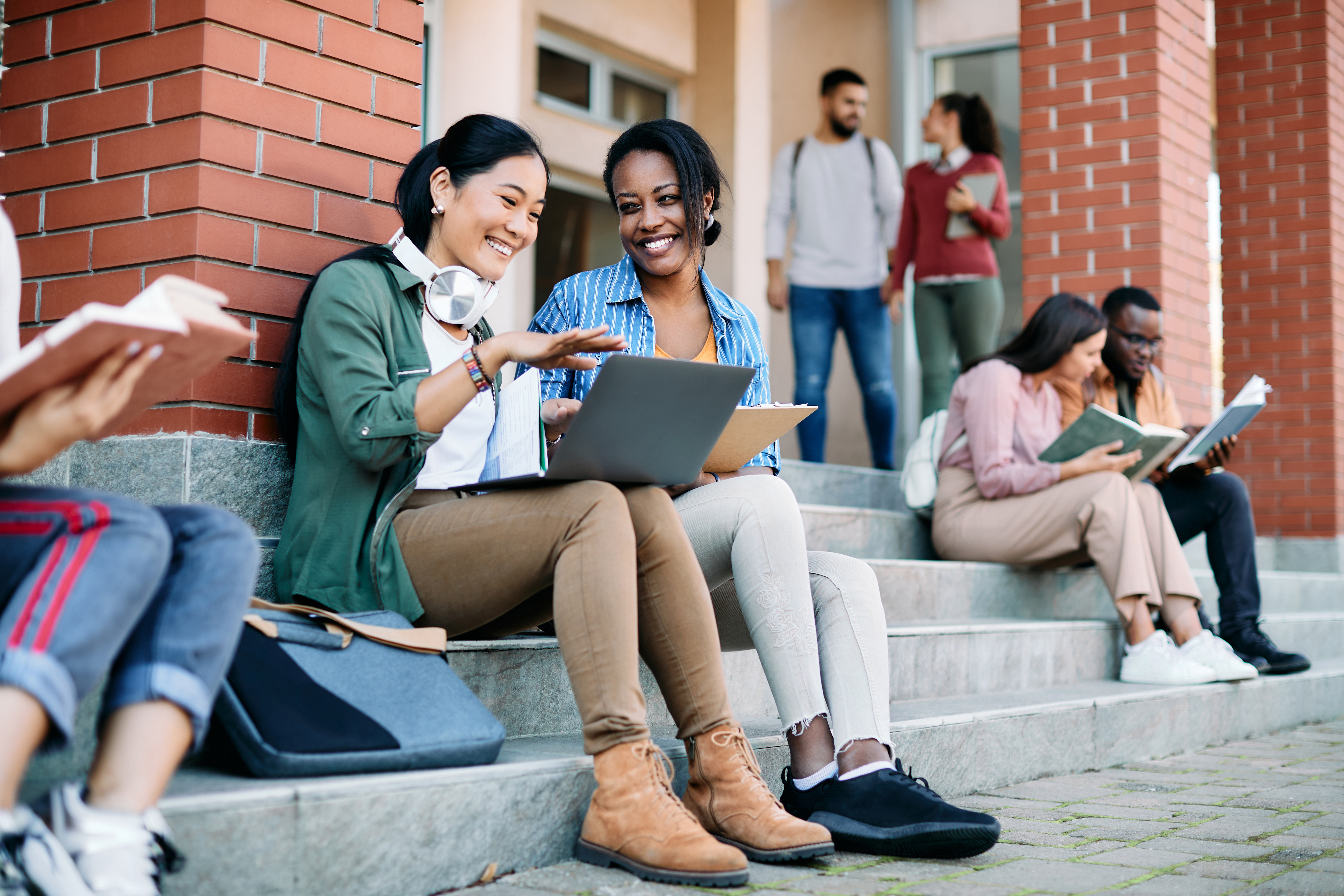 students laughing