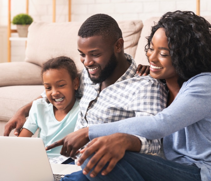 family sitting together