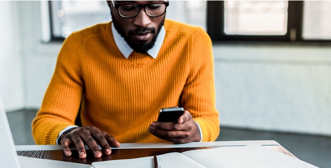 person using smartphone