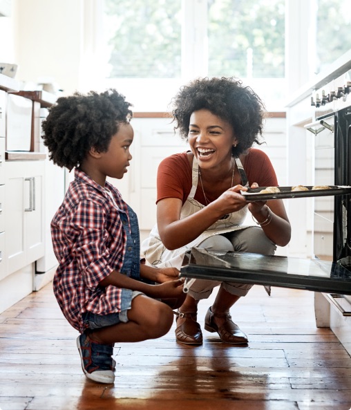 mother and daughter backing